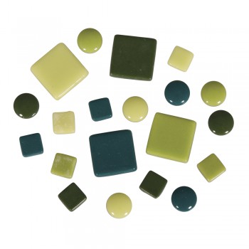 Mozaika skleněná, 500g - mix zelený