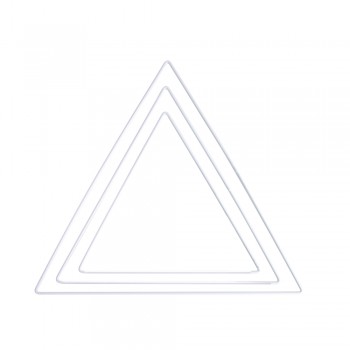 Set drátěných polotovarů, 3 velikosti - trojúhelník, bílá