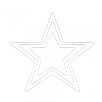 Set drátěných polotovarů, 3 velikosti - hvězda, bílá