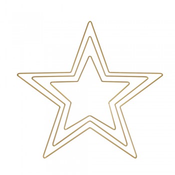 Set drátěných polotovarů, 3 velikosti - hvězda, zlatá