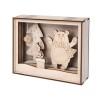 3D - Dřevěný obrázek - Zimní medvídek,  15,5x3,8x12,5cm, 12-ti dílný set