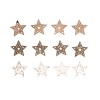 Přízdoba dřevěná - hvězdy s glitrem,3,5cm, s lepítkem, 12ks