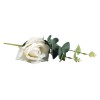 Růže s eukalyptem, 28cm - smetanověbílá