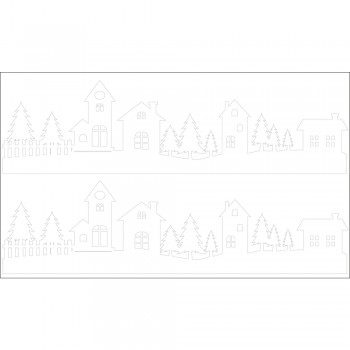 Nalepovací domečky, bílé, 17x4cm, 2 archy