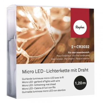 Micro LED světýlka - na drátu,120cm, 10 světel	