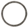 Bižuterní kroužek kovový, plochý, stříbrný, pr.50mm - tepaný