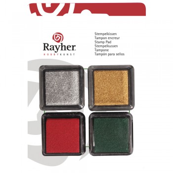 Mini-razítkovací set - Vánoce, 3x3cm, 4 barvy