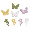 Přízdoba dřevěná - motýlci+ květinky, 2cm, 4 barvy, 24ks