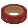 Washi Tape 15mm, 15m - vločky na červené