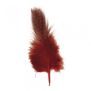 Dekorační peří - červeno-černé, 6cm,2 g , cca 40ks