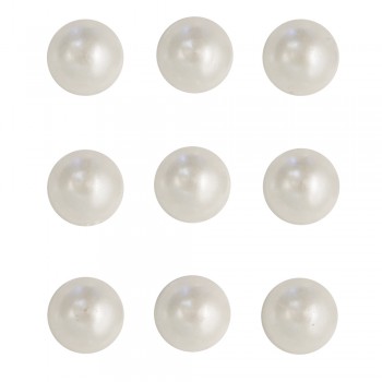 Perličky plastové samolepící - bílé, 5mm, 80ks 