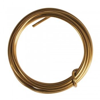 Hliníkový drát - zlatý, 2 mm , 2 m 