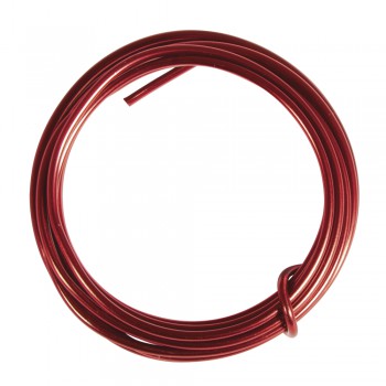 Hliníkový drát - červený, 2 mm ø, 2m