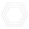 Set drátěných polotovarů, 3 velikosti - hexagon, bílá