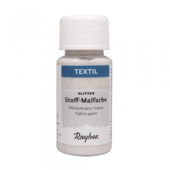Barva na textil, nezažehlovací, glitrová - stříbrná 50ml