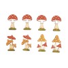 Přízdoba podzimní - houbičky, barevné 4-4,5cm, s lepítkem, 8ks