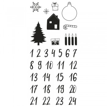 Razítka silikonová - Adventní kalendář, 33 motivů