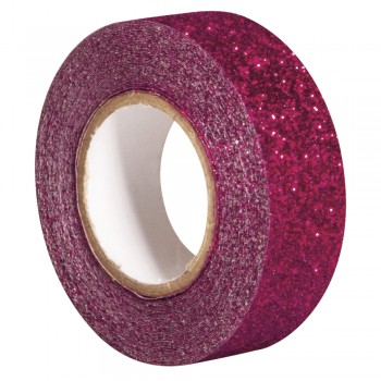 Glitter Tape - ostře růžová, 15mm, 5m