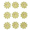 Květy z plsti, 9ks - zelené