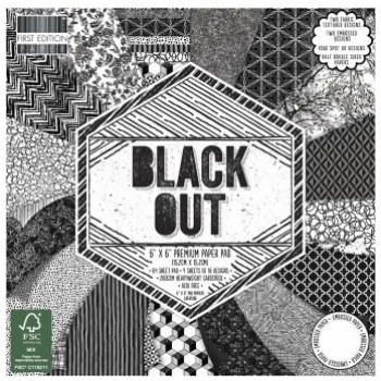 Blok scrap. papírů - Black Out, 15,2x15,2cm, 150 g/m2, 64listů