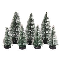 Dekrační vánoční stromečky, 5cm x 4ks/10cm x 3ks, 7ks
