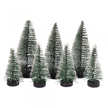 Dekrační vánoční stromečky, 5cm x 4ks/10cm x 3ks, 7ks