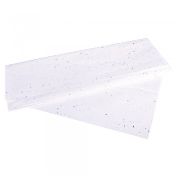 Hedvábný papír s glitrem - bílý