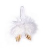 Andělská křídla - bílé peří, zlaté zdobení, 5cm, 2ks