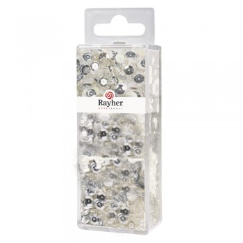 Korálkový mix s drátem, 80g + 50m x 0,3mm - stříbrný