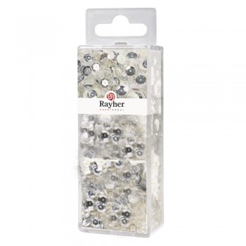 Korálkový mix s drátem, 80g , 50mx0,3mm - stříbrný