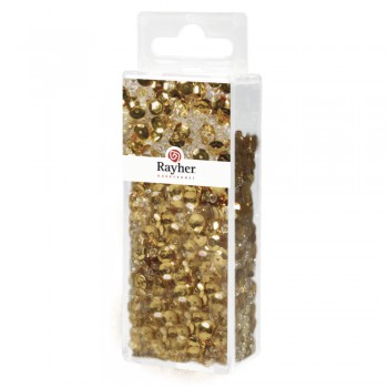 Korálkový mix s drátem, 80g + 50m x 0,3mm - zlatý