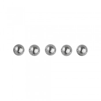 Perličky plastové samolepící -stříbrné, 5 mm,  80 ks