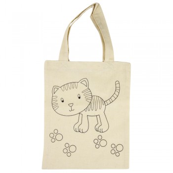 Bavlněná taška -kočička, 21x25cm