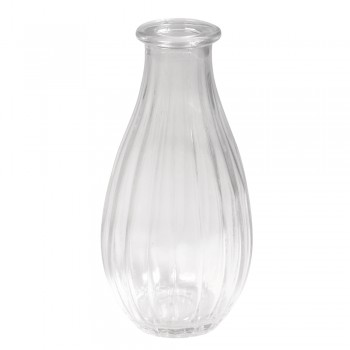 Váza skleněná, 7cm , 14cm, s proužky