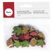 Přízdoba dřevěná - ježci a listy, 2-2,5cm, 24ks, mix barev