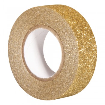 Glitter Tape - zlatá, 15mm, 5m 