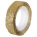 Glitter Tape - vlnovka - zlatá, 15mm,  5m 