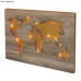 Mapa světa - dřevěná, 42x29,7x0,4cm, 1x vyřezaná + 1 podkladová deska
