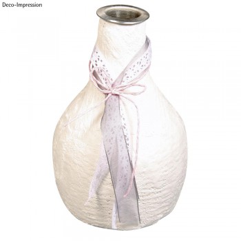 Váza pappmaché, 10,5cm , s hliníkovou vložkou