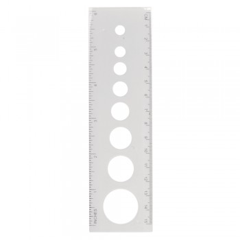 Quillingové pravítko s kruhy, 16x4,5cm, pr.0,7cm-2,5cm