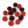 Pomponky, červená směs, 15mm, 60ks