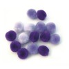 Pomponky, fialová směs, 15 mm, 60ks