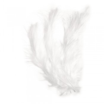 Flausch-peří - bílé, 10-15 cm, 15ks