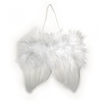 Andělská křídla - bílé peří, 5 cm, 2ks